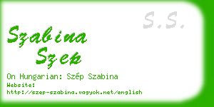 szabina szep business card